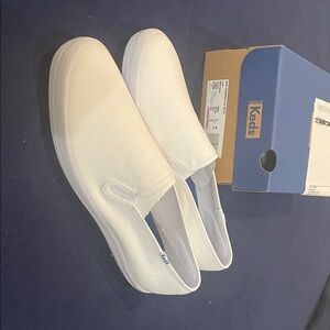Keds Classic White Canvas Slip-Ons